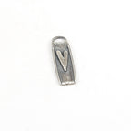 Sterling Silver Long Heart Bar Charm in Dainty Thin Heart Love Pendant