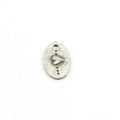 Sterling Silver Dainty Oval Raised Heart Tag Charm in Delicate Thin
