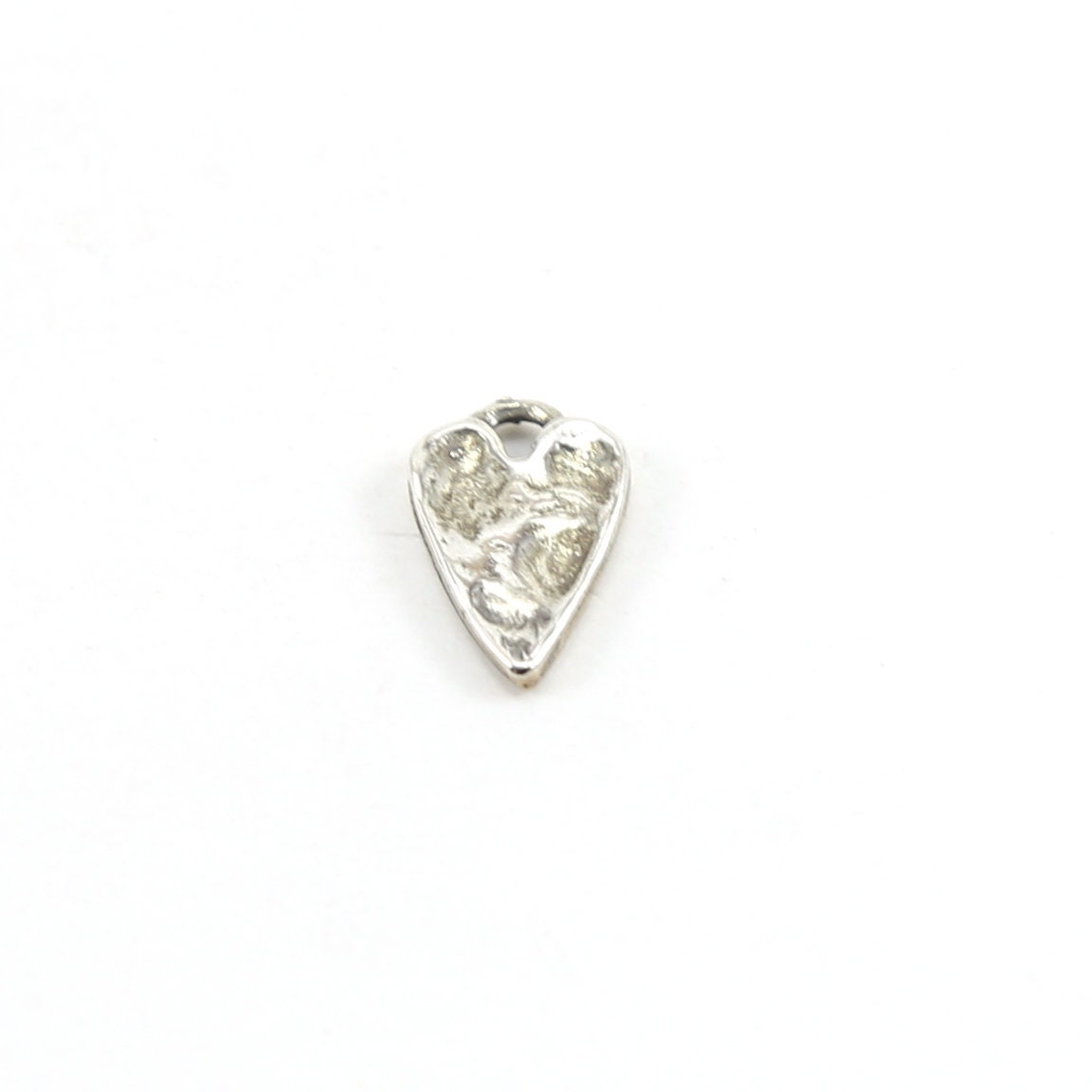 Sterling Silver or Vermeil Dainty Textured Hammered Small Heart Charm