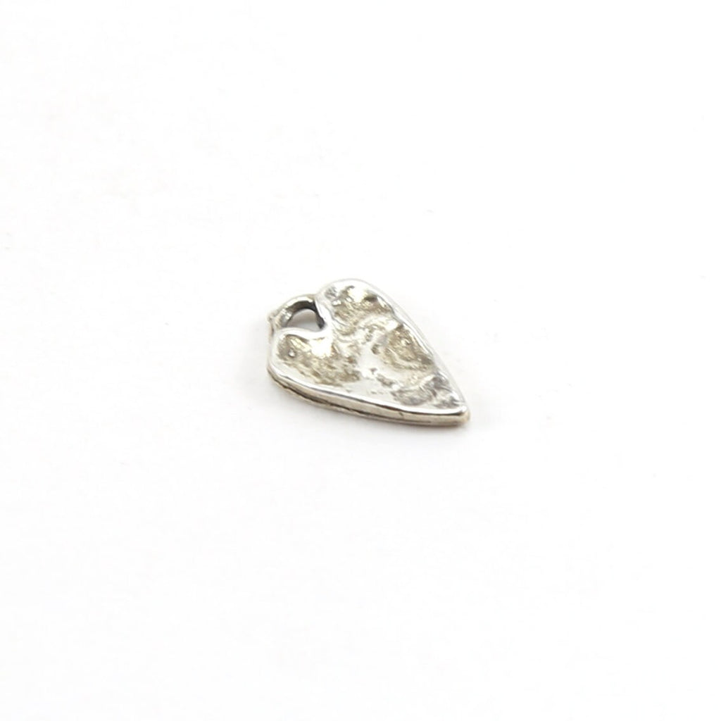 Sterling Silver or Vermeil Dainty Textured Hammered Small Heart Charm