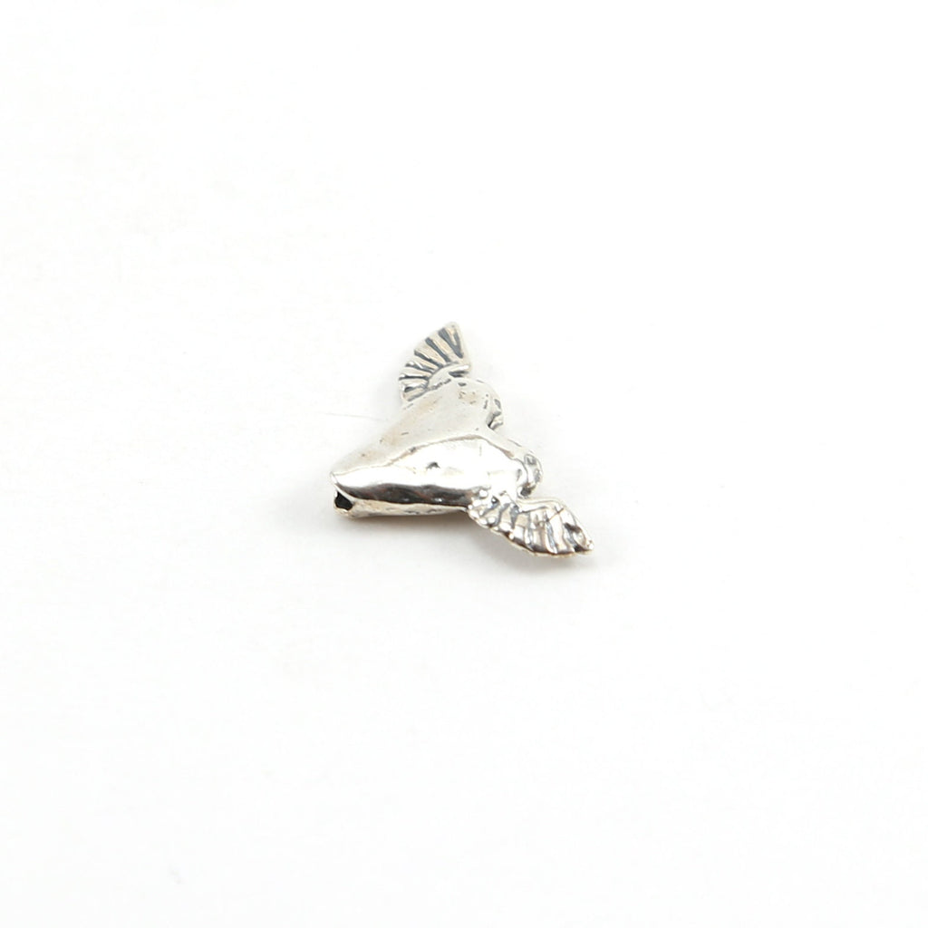 19mmx11mm Sterling Silver or Vermeil Dainty Heart Bead with Wings Love Charm
