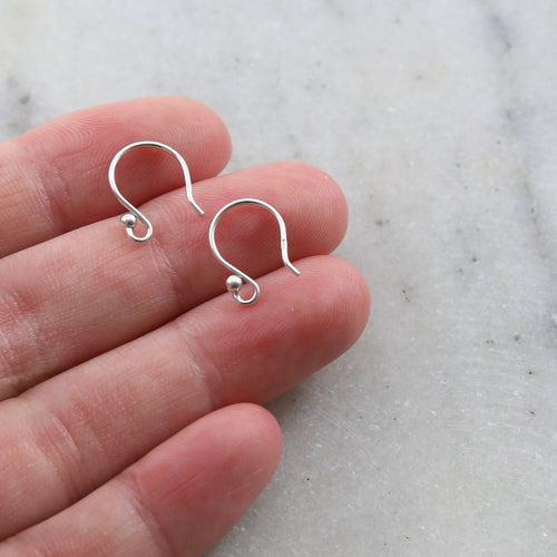 12mmx10mm Sterling Silver Short Ball Earring Wire Ear Wires Earring (2pc)