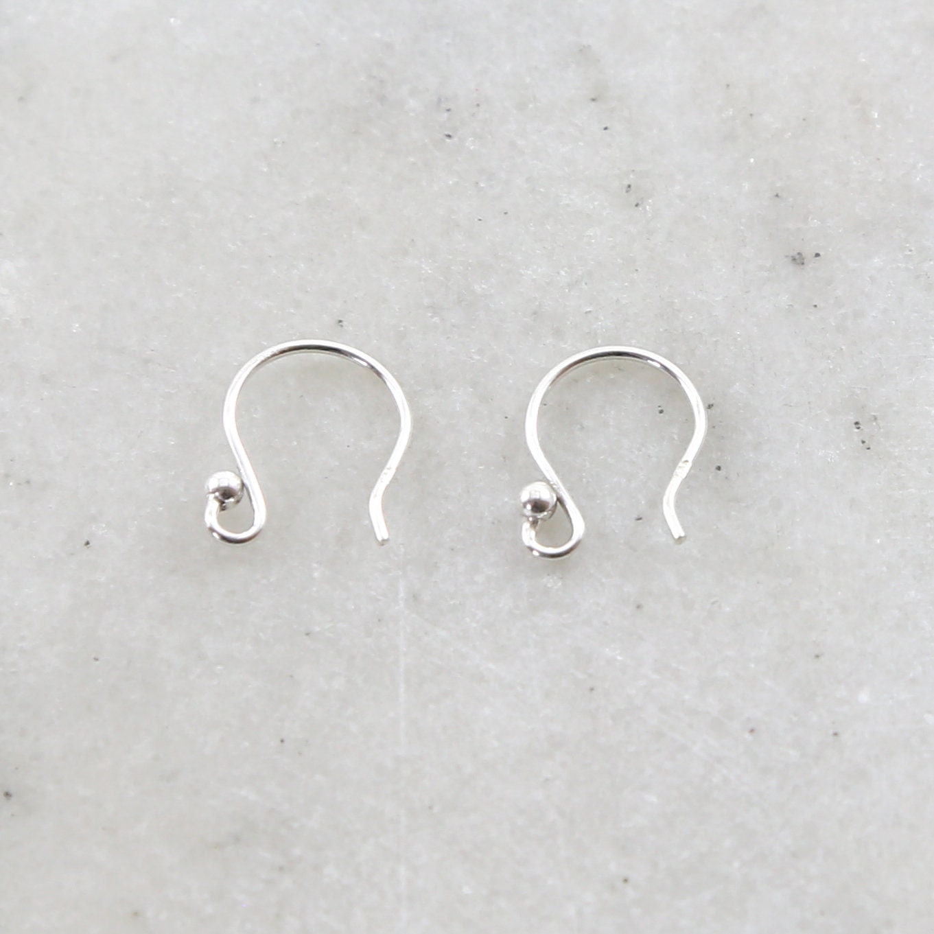 12mmx10mm Sterling Silver Short Ball Earring Wire Ear Wires Earring (2pc)