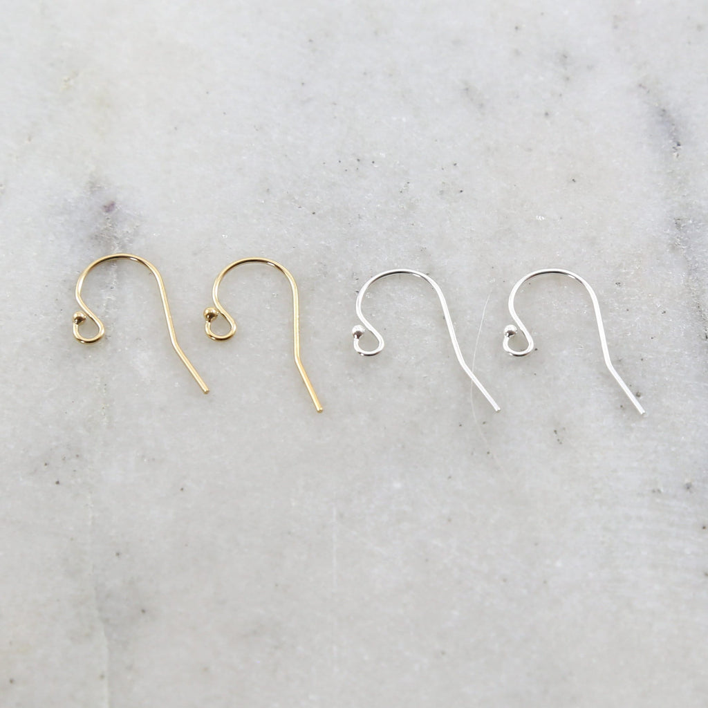 20mmx14mm Sterling Silver or 14K Gold Filled Ball End Ear Wire Earring (2pc)