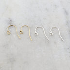 20mmx14mm Sterling Silver or 14K Gold Filled Ball End Ear Wire Earring (2pc)