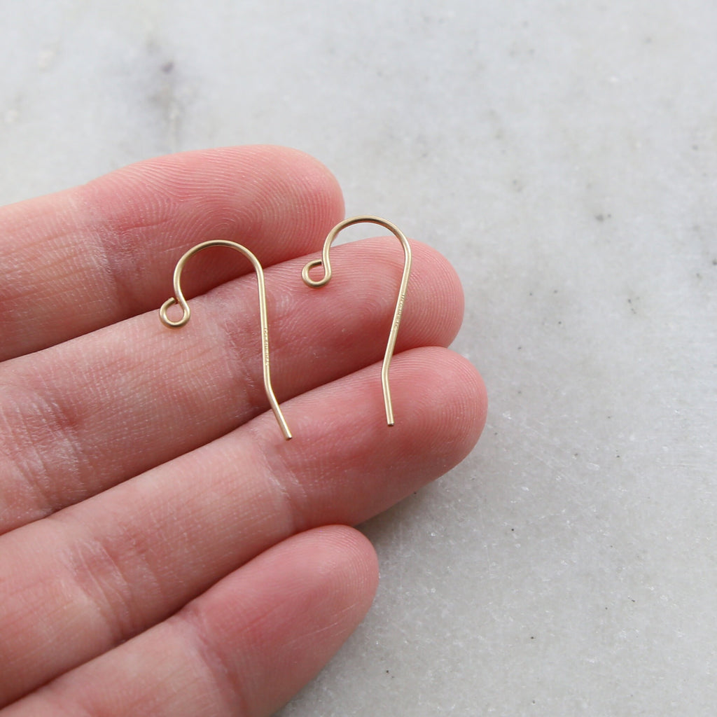 20mmx16mm Sterling Silver or 14K Gold Filled Dainty Simple Ear Wire (2pc)