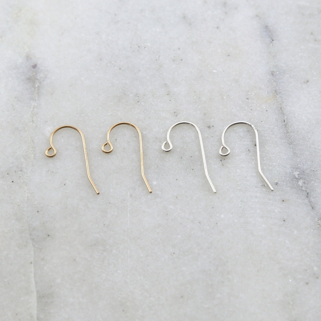 20mmx16mm Sterling Silver or 14K Gold Filled Dainty Simple Ear Wire (2pc)