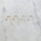 20mmx16mm Sterling Silver or 14K Gold Filled Dainty Simple Ear Wire (2pc)
