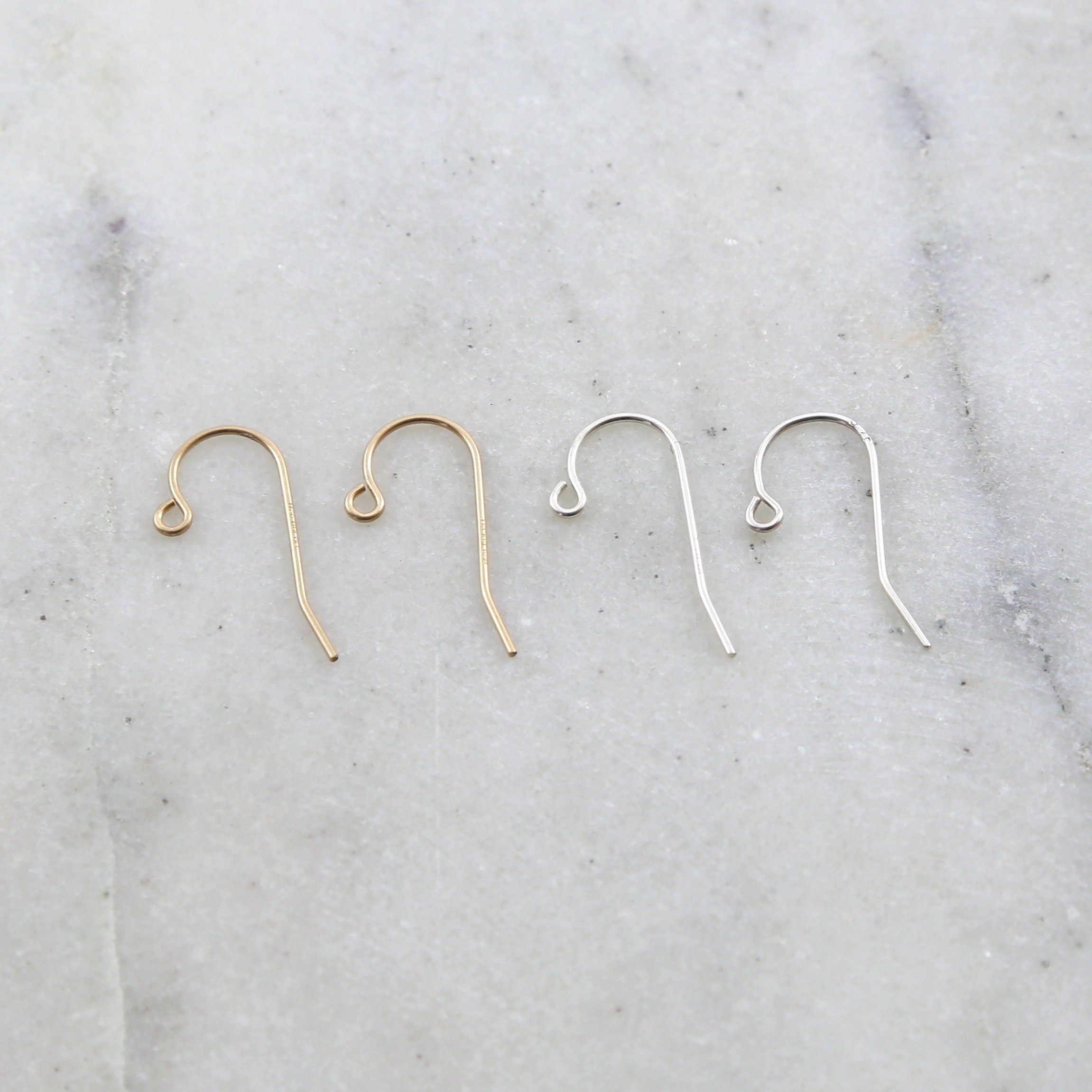 20mmx16mm Sterling Silver or 14K Gold Filled Dainty Simple Ear Wire (2pc)