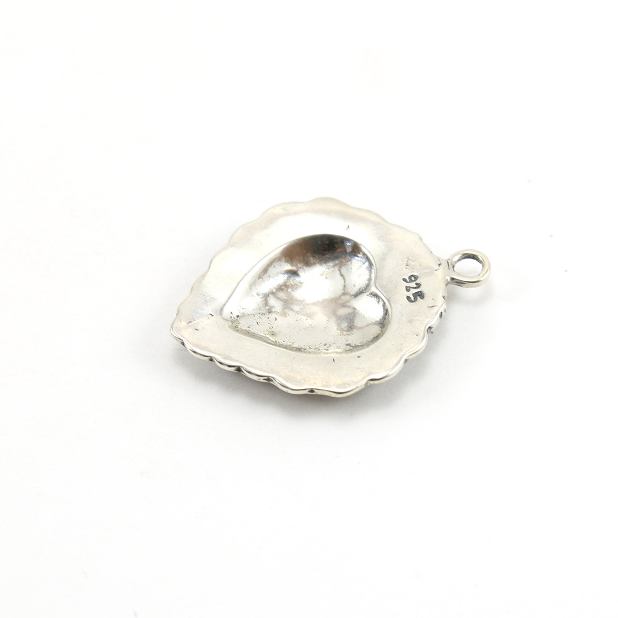 39mmx28mm Sterling Silver or Vermeil Large or Fancy Lace Detailed Valentine's