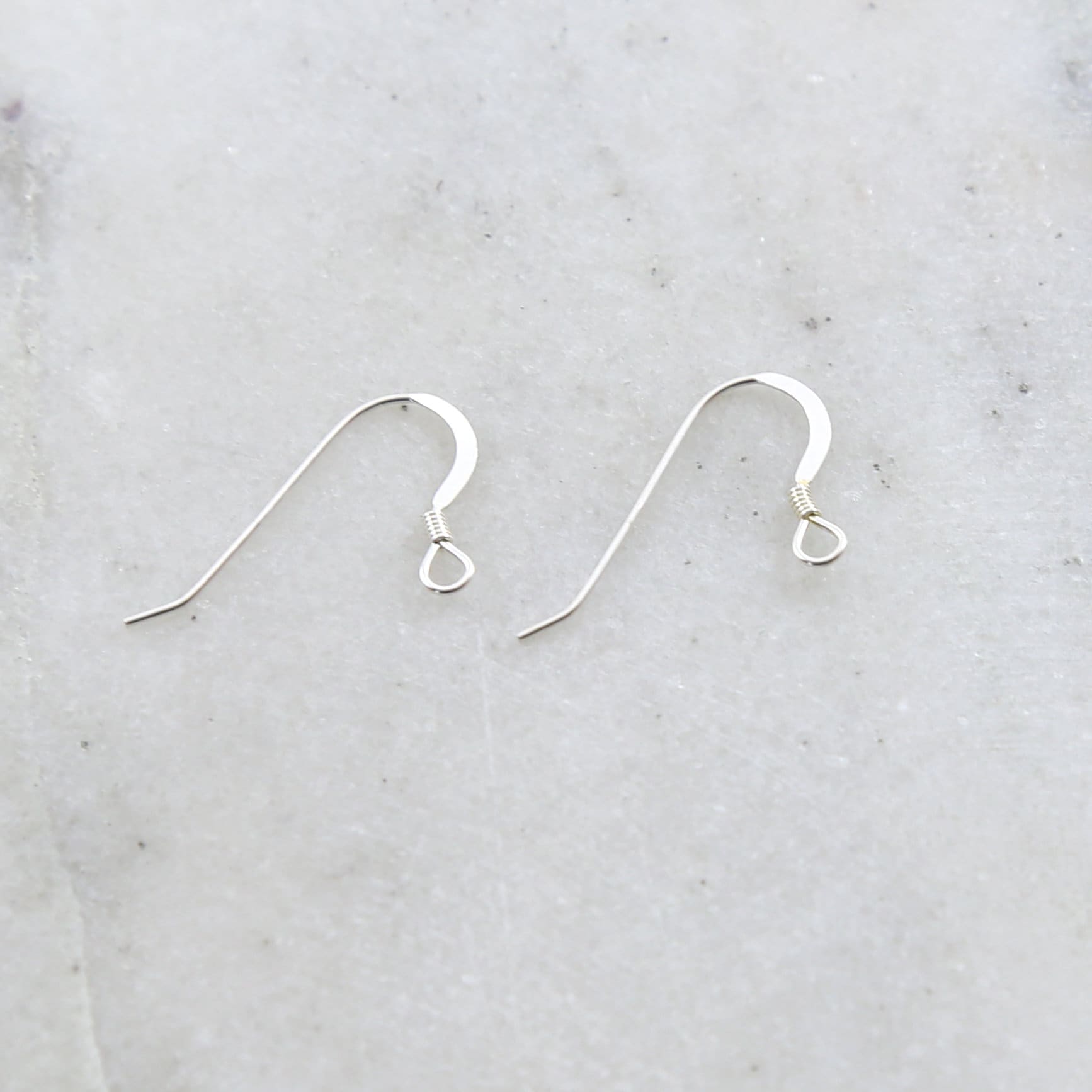 22mmx19mm Sterling Silver French Ear Wire with Coil Ear Wires Earring (2pc)