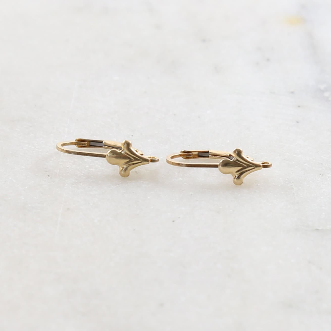 17mmx10mm 14K Gold Filled Large Fleur De Lis Leverback Earring Hooks (2pc)
