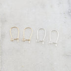 Sterling Silver or 14K Gold Filled Kidney Ear Wire Lightweight Thin (2pc)
