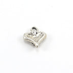 15mmx13mm Sterling Silver Thick Heart with Fancy Cross 3D Charm Love Sisters