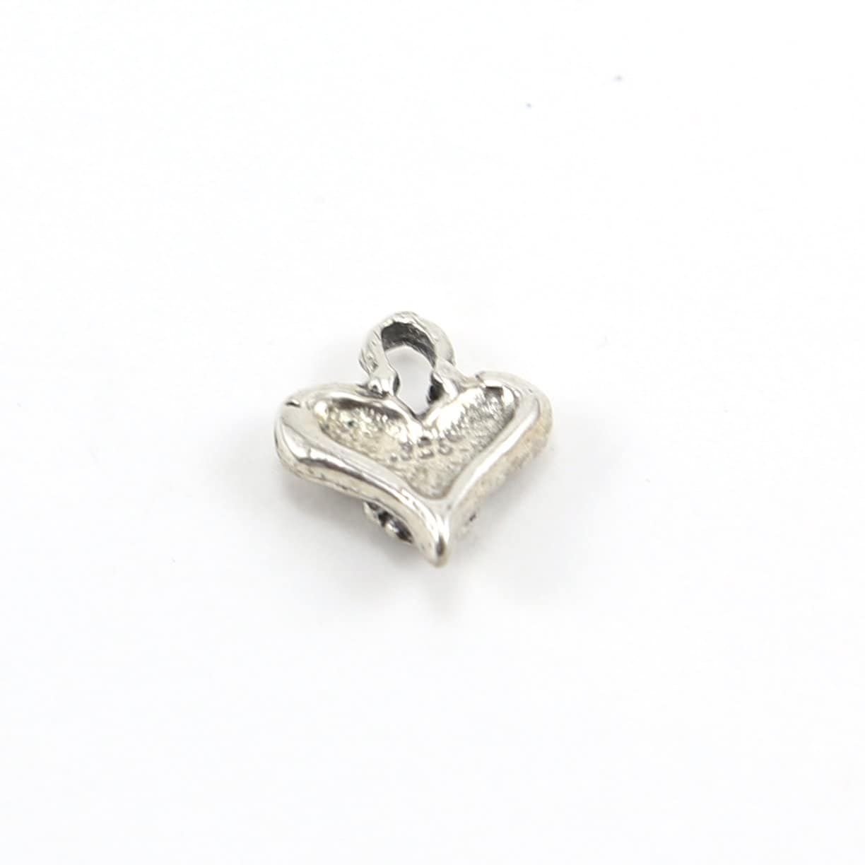 15mmx13mm Sterling Silver Thick Heart with Fancy Cross 3D Charm Love Sisters