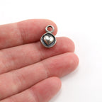 Sterling Silver Thick 3D Round Raised Heart Charm Love Friendship