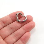 Sterling Silver Open Heart Cut Out Silhouette Charm Love Friendship