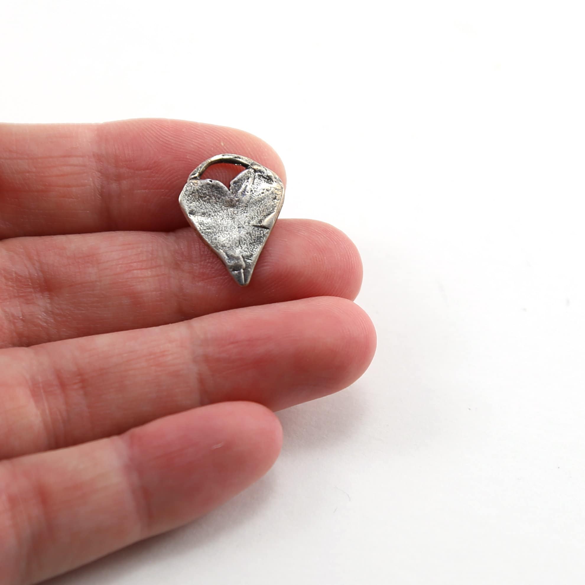 Sterling Silver Lace Imprint Heart Charm Love Sisters Mother Daughter