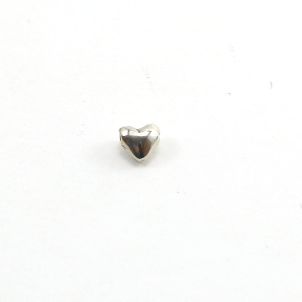 Sterling Silver Teeny Tiny Puffy Heart Bead Charm Dainty Heart Love Bead