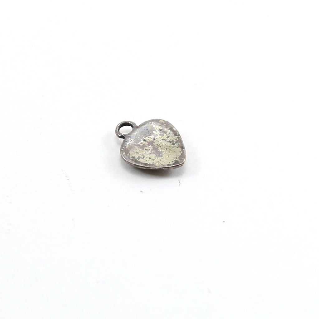 Sterling Silver Dainty Heart with Engraved Curly Sides Charm in Dainty