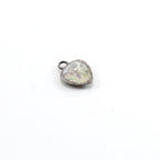 Sterling Silver Dainty Heart with Engraved Curly Sides Charm in Dainty