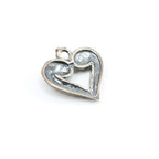 Sterling Silver Dotted Beaded Heart Charm in Love Sisters Mother