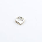 Sterling Silver Organic Natural Shaped Thick Heart with Loop Charm Love