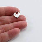 Sterling Silver Organic Natural Shaped Thick Heart with Loop Charm Love