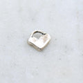 Sterling Silver Organic Natural Shaped Thick Heart with Loop Charm Love