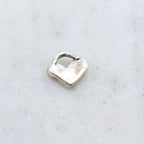 Sterling Silver Organic Natural Shaped Thick Heart with Loop Charm Love