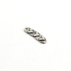 16mm X5mm Sterling Silver Delicate Three Heart Trio Stacked Bar Charm