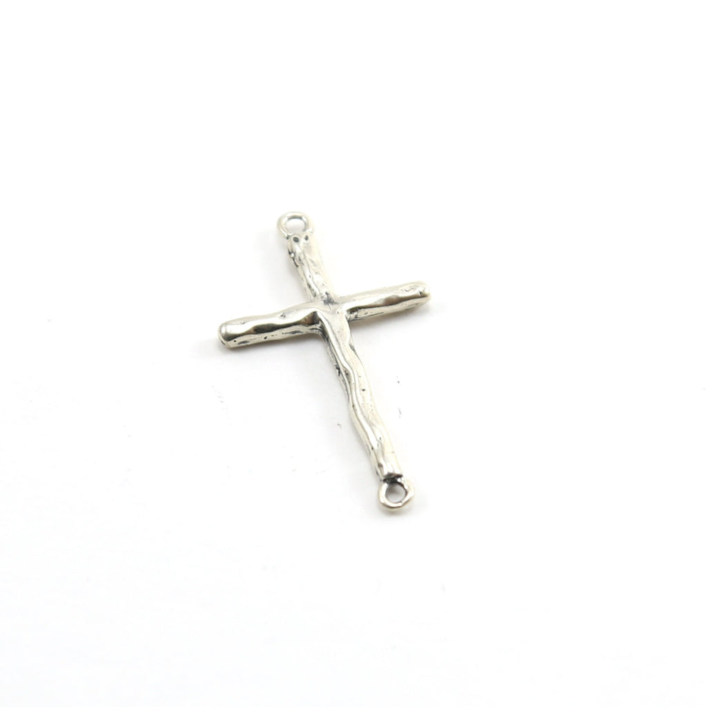 Sterling Silver or Vermeil or Large Hammered Textured Horizontal Cross