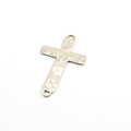 Sterling Silver Large Hammered Textured Horizontal Flat Cross Connector