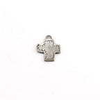 Sterling Silver or Vermeil or Whimsical Sewed Patch Texture Cross Charm