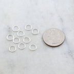 Sterling Silver 8mm 19 Gauge Open Jump Rings Charm Links Findings (10pc)