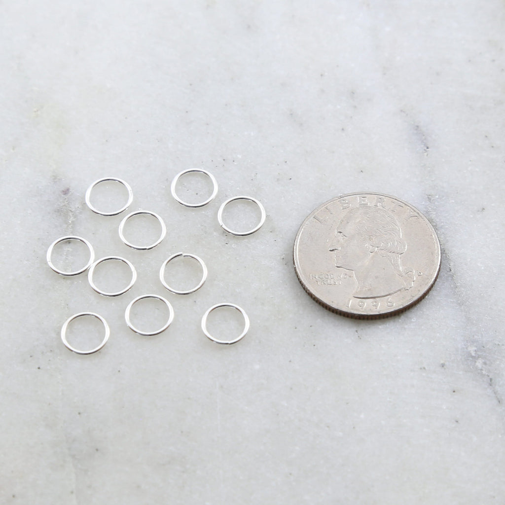 Sterling Silver 8mm 19 Gauge Open Jump Rings Charm Links Findings (10pc) – Silver
