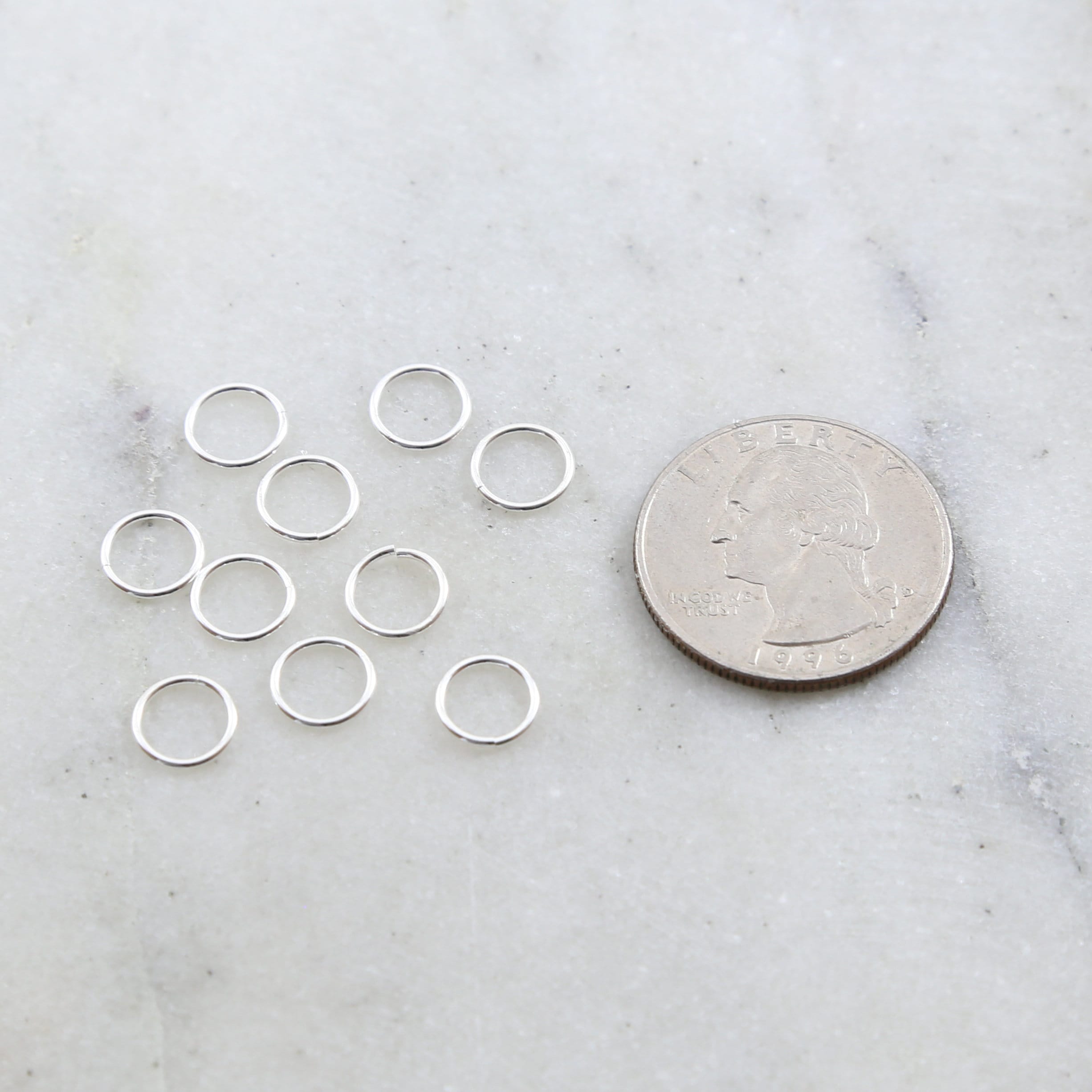 Sterling Silver 8mm 19 Gauge Open Jump Rings Charm Links Findings (10pc) – Silver