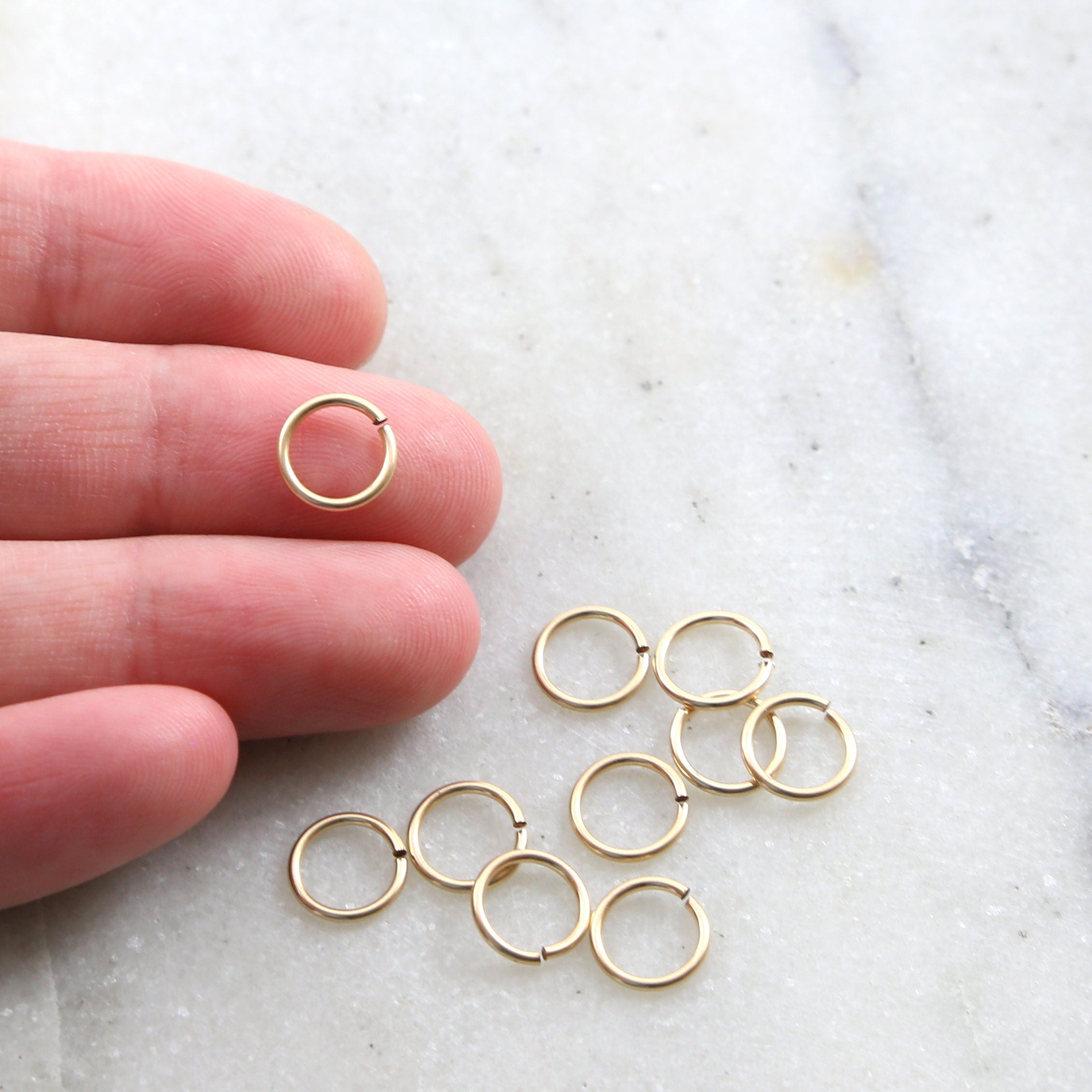 14K Gold Filled 8mm 24Gauge Open Jump Rings Charm Links Gold Findings (10pc)