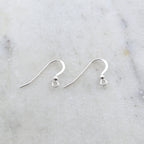 25mmx20mm Sterling Silver Long French Ear Wire with Ball Ear Wires (2pc)