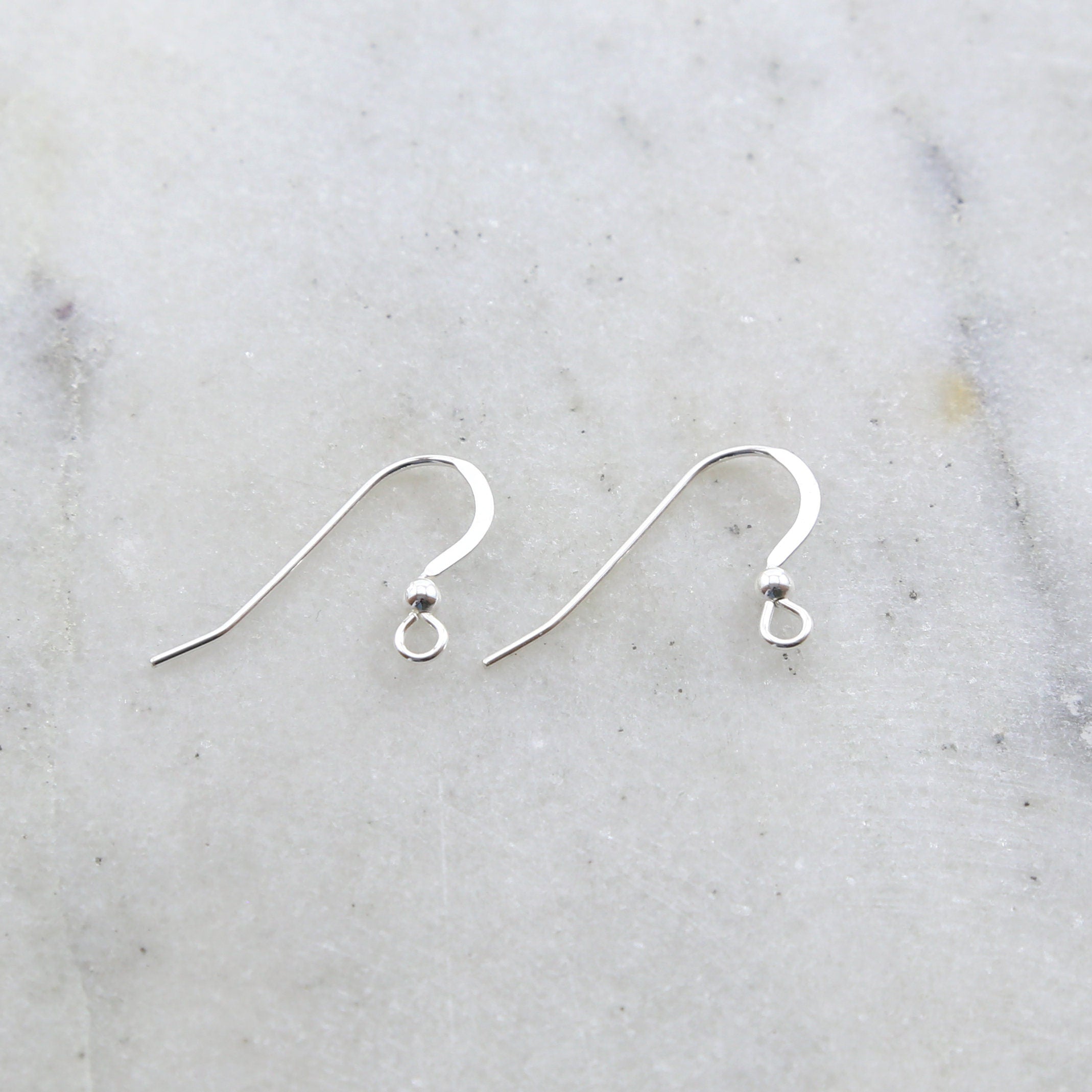 25mmx20mm Sterling Silver Long French Ear Wire with Ball Ear Wires (2pc)
