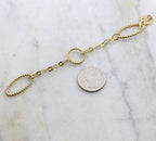 Brass Textured Oval Circle and Flat Chain in 5 Finishes – Sold by the Foot