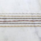 2mmx2mm Brass Dainty Minimal Twisted Chain in Shiny Silver – Sold by the Foot
