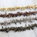 Brass Tiny Dangle Leaf Chain in Antique Silver Antique – Sold by the Foot