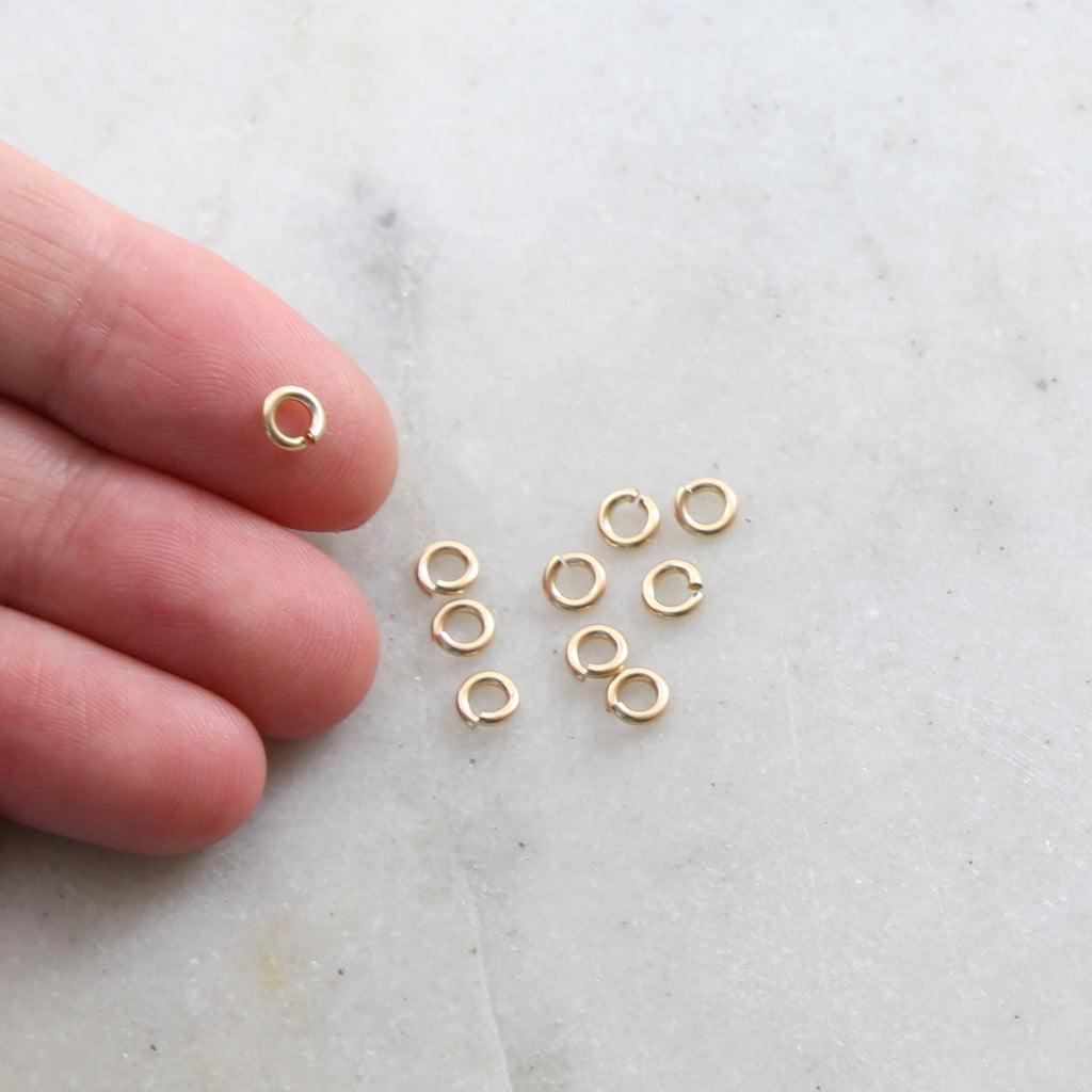 14K Gold Filled 4mm Heavy Weight 18 Gauge Open Jump Rings Charm Links (10pc)
