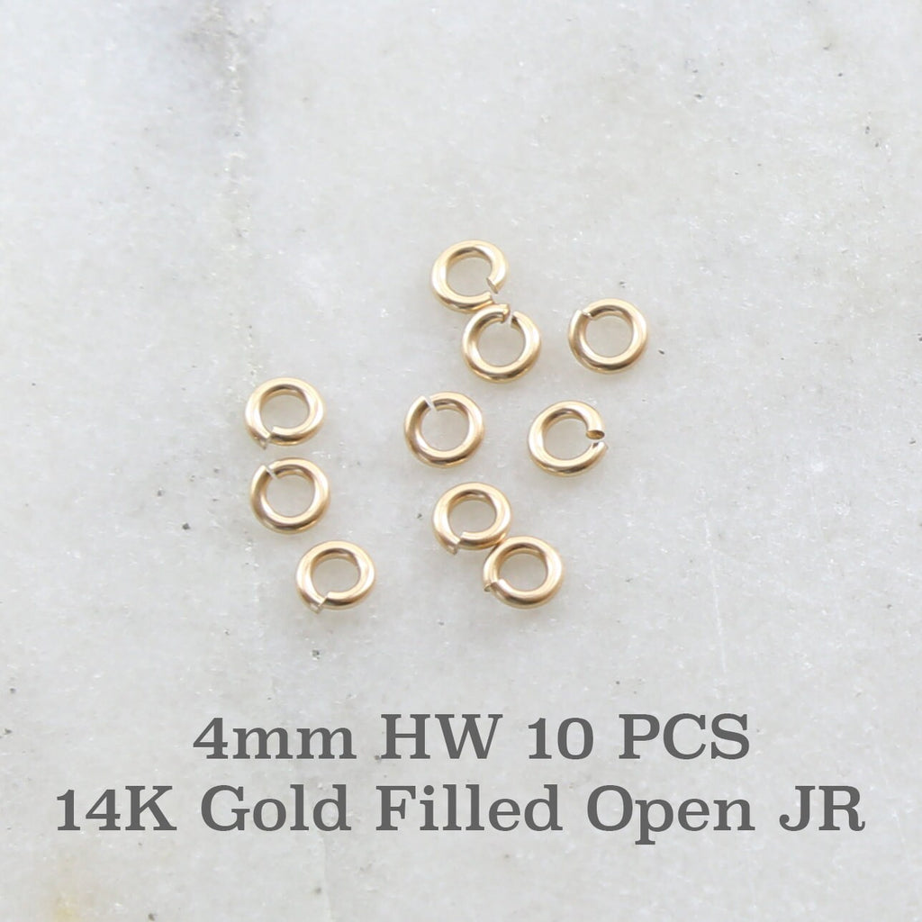 14K Gold Filled 4mm Heavy Weight 18 Gauge Open Jump Rings Charm Links (10pc)