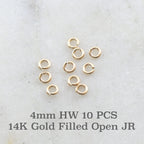 14K Gold Filled 4mm Heavy Weight 18 Gauge Open Jump Rings Charm Links (10pc)