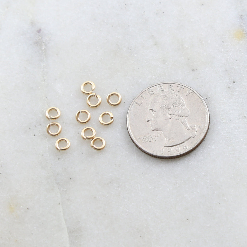 14K Gold Filled 4mm Heavy Weight 18 Gauge Open Jump Rings Charm Links (10pc)