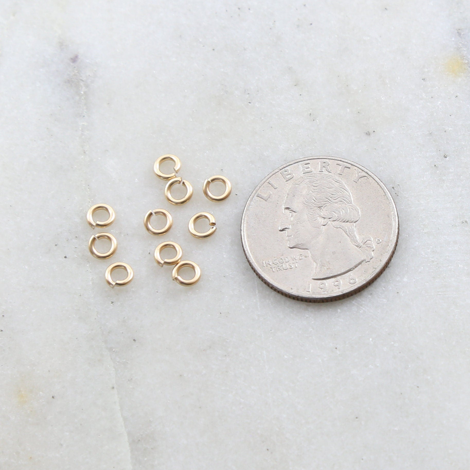 14K Gold Filled 4mm Heavy Weight 18 Gauge Open Jump Rings Charm Links (10pc)