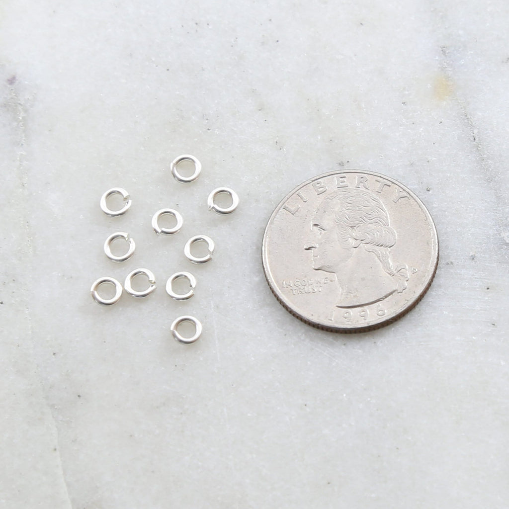 Sterling Silver 4mm Heavy Weight 18 Gauge Open Jump Rings Charm Links (10pc)