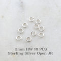 Sterling Silver 5mm Heavy Weight 18 Gauge Open Jump Rings Charm Links (10pc)